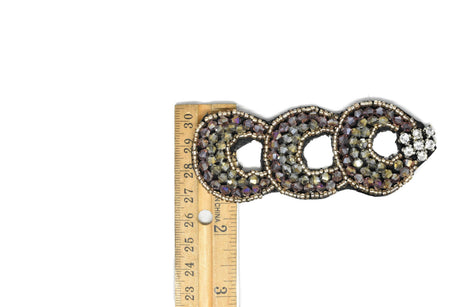 Rhinestone Patch Triple Loop Purple 3.95in