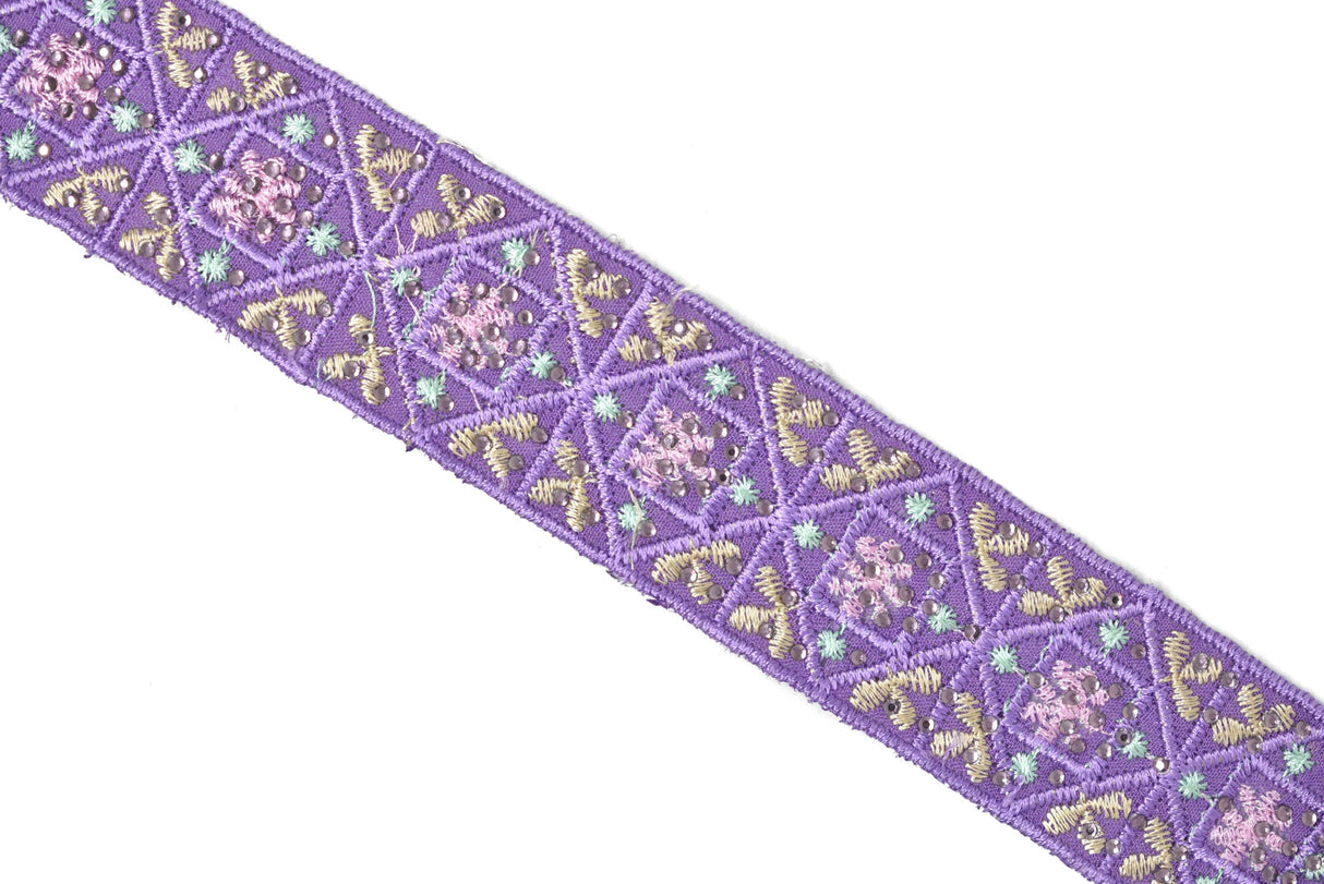 Embroidered Indian Trim 1.25" Assorted Colors