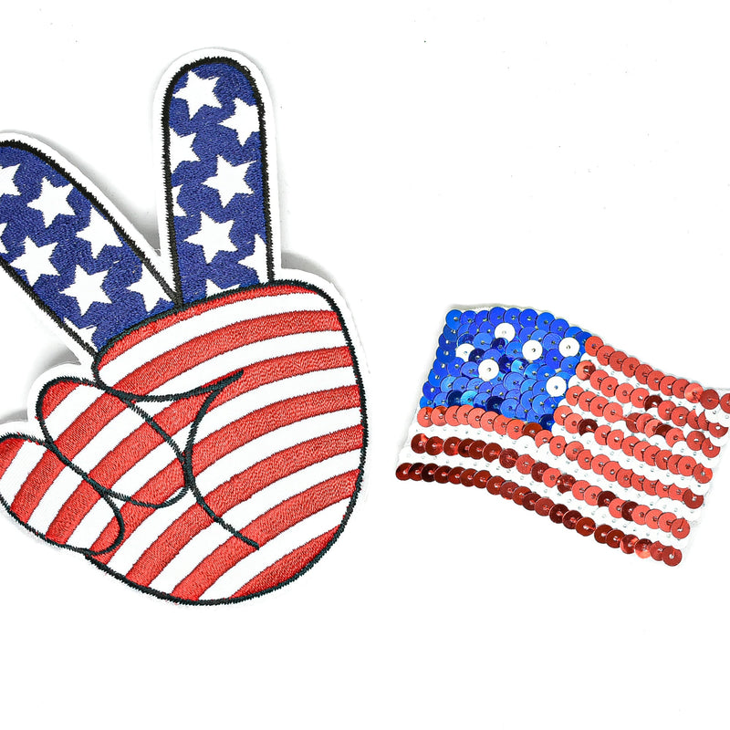 Applique Patch American Flag Peace Sign