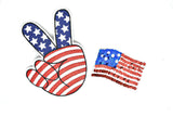 Applique Patch American Flag Peace Sign