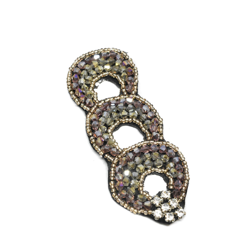 Rhinestone Patch Triple Loop Purple 3.95in