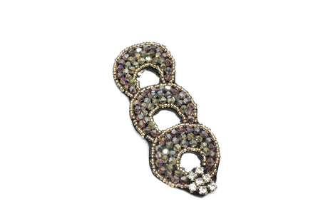 Rhinestone Patch Triple Loop Purple 3.95in