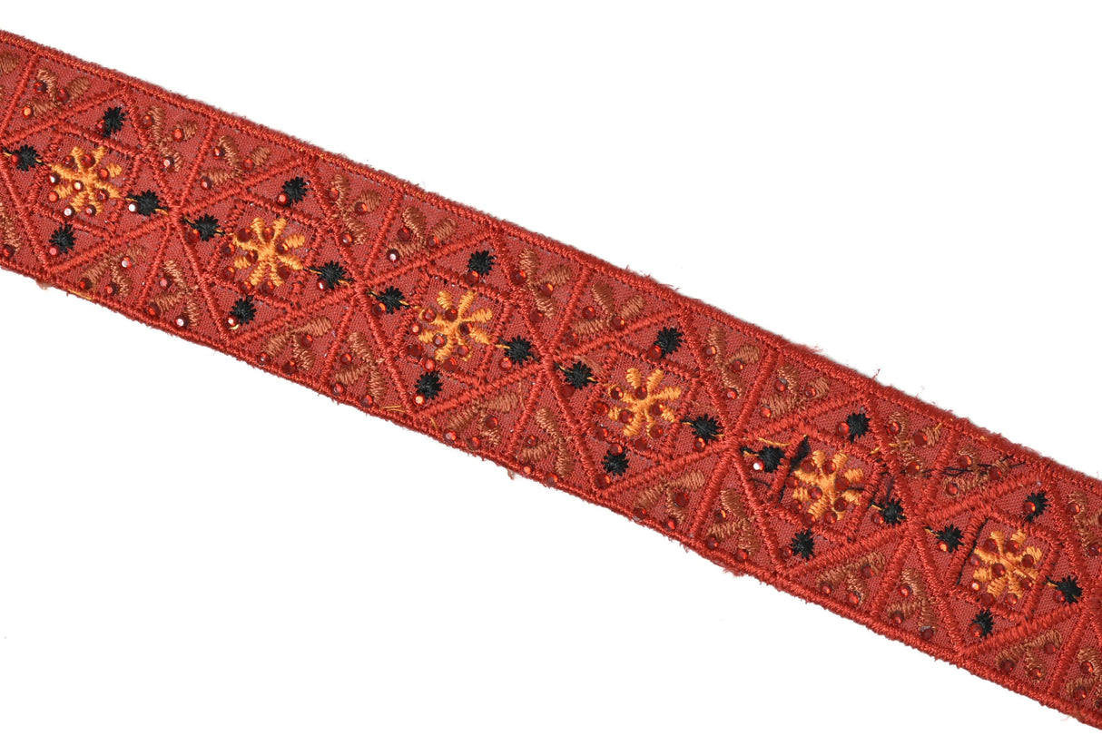 Embroidered Indian Trim 1.25" Assorted Colors