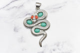 Snake Pendant Silver Double-Sided Decorative