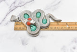 Snake Pendant Silver Double-Sided Decorative