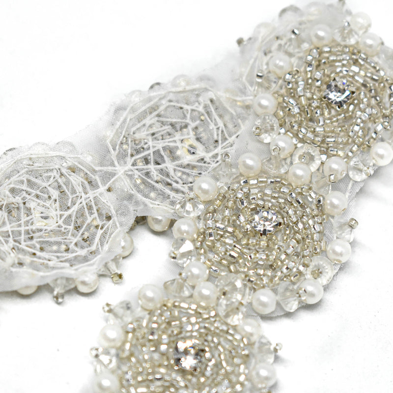 Beaded Flower Trim 1.50"