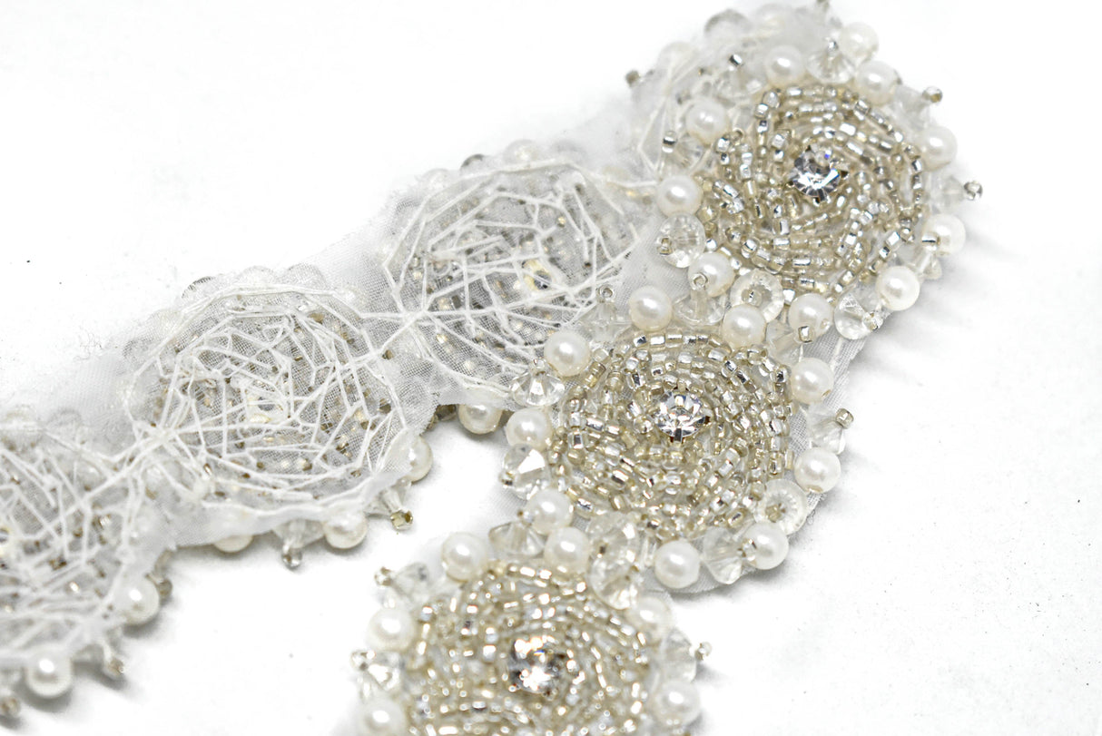 Beaded Flower Trim 1.50"