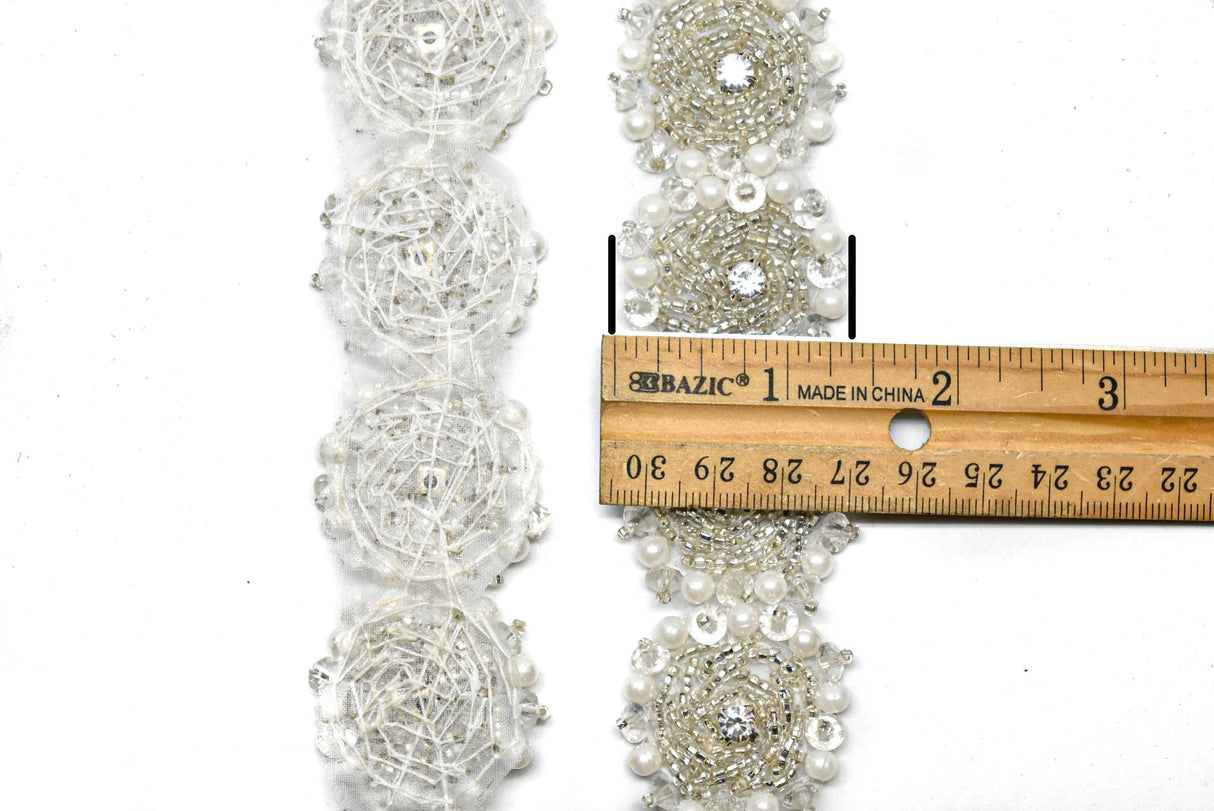 Beaded Flower Trim 1.50"