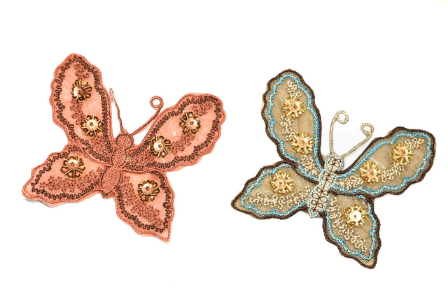 Beaded Sequin Butterfly Applique