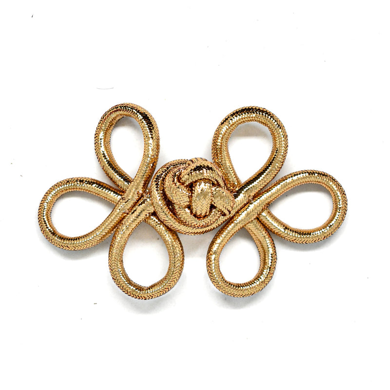 Flower Loop Button Metallic Gold 4 x 2
