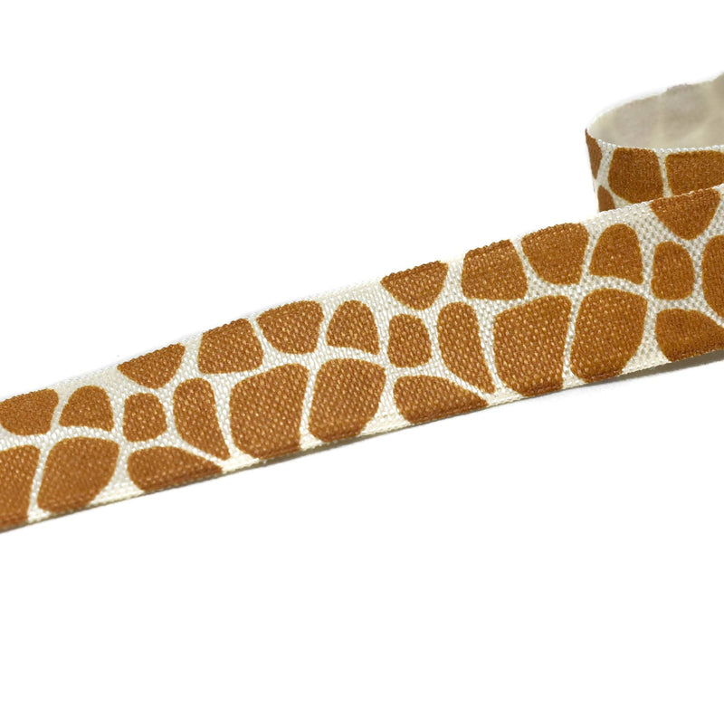 Fold-Over Elastic Giraffe Print Pink 0.63"