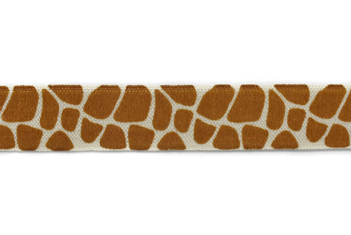 Fold-Over Elastic Giraffe Print Pink 0.63"
