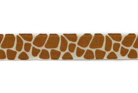 Fold-Over Elastic Giraffe Print Pink 0.63"