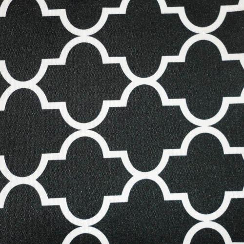 Black White Moroccan Canvas Waterproof Outdoor Fabric