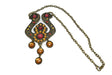 Beaded Necklace Gold Multi-Color Stones 6in