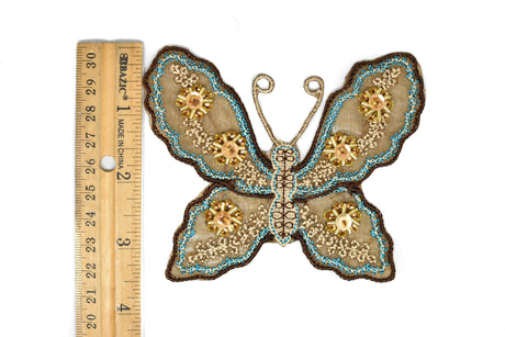 Beaded Sequin Butterfly Applique