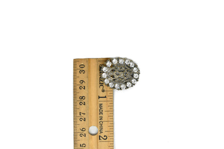 Rhinestone Button Vintage Crystal 1" x 0.6"