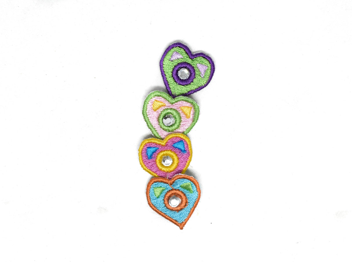 Heart Applique Two-Tone Rhinestone 1" x 0.75"