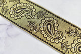 Embroidered Paisley Trim Gold Sequin 2.50"