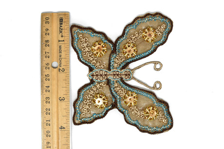 Beaded Sequin Butterfly Applique
