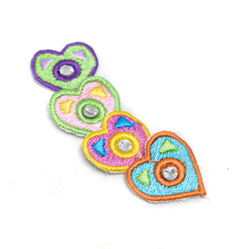 Heart Applique Two-Tone Rhinestone 1" x 0.75"