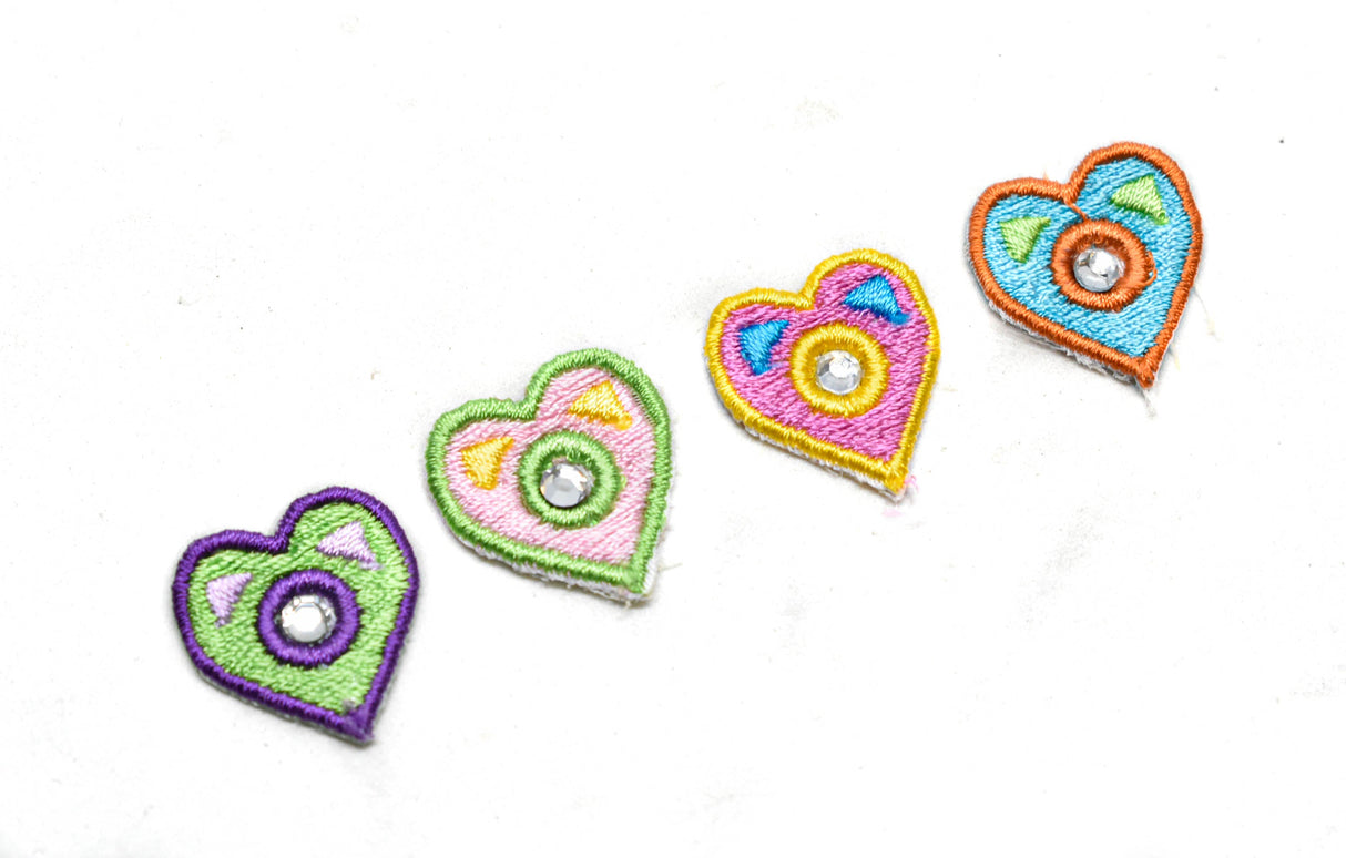 Heart Applique Two-Tone Rhinestone 1" x 0.75"