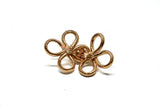 Flower Loop Button Metallic Gold 4 x 2