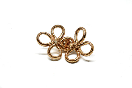 Flower Loop Button Metallic Gold 4 x 2