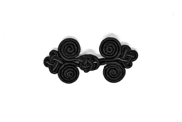 Frog Button Closure Black Sew-On 3.25 x 1.50