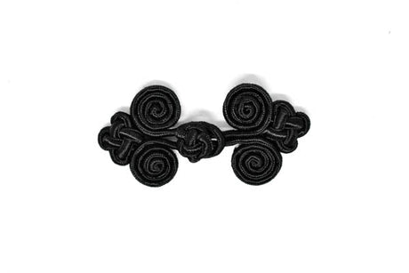 Frog Button Closure Black Sew-On 3.25 x 1.50