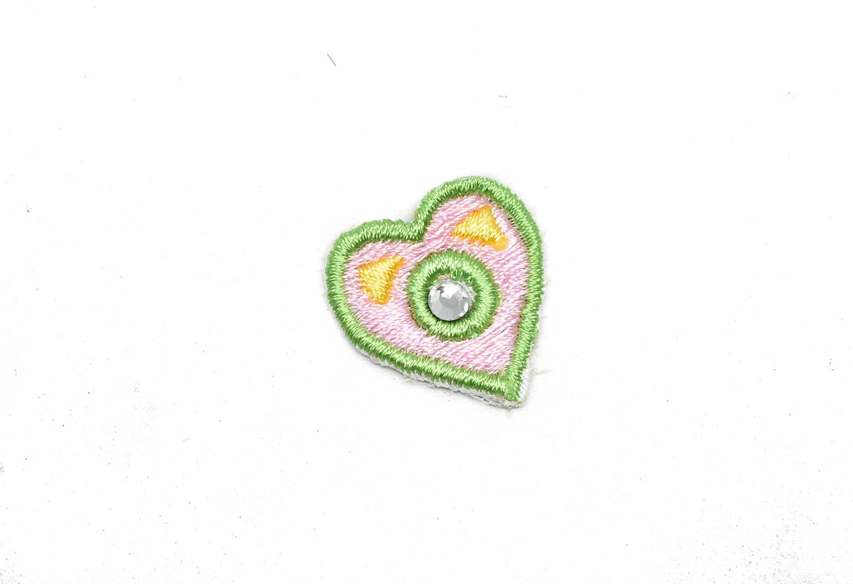 Heart Applique Two-Tone Rhinestone 1" x 0.75"