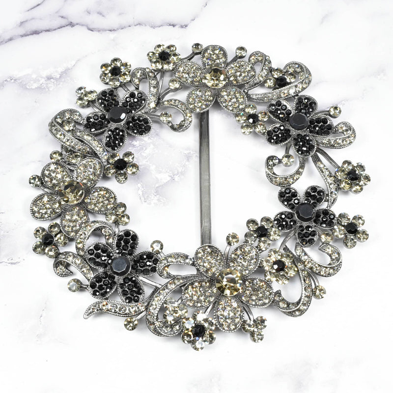 Floral Rhinestone Wreath Buckle