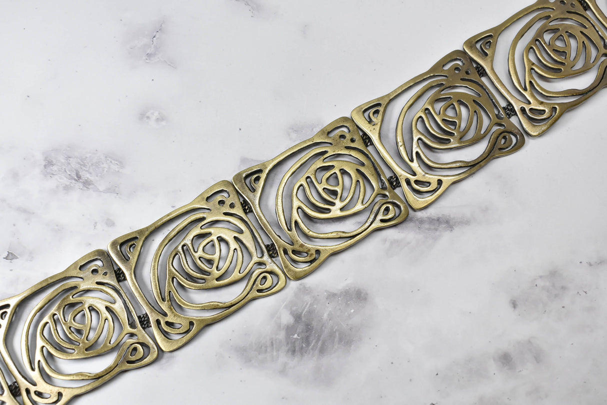 Bronze Rose Buckle Decorative 15.5in x 2in