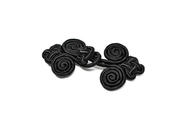 Frog Button Closure Black Sew-On 3.25 x 1.50