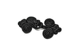 Frog Button Closure Black Sew-On 3.25 x 1.50