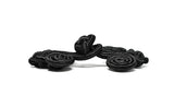 Frog Button Closure Black Sew-On 3.25 x 1.50