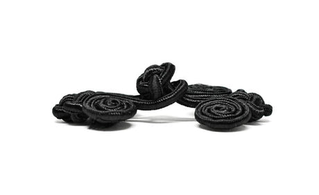 Frog Button Closure Black Sew-On 3.25 x 1.50