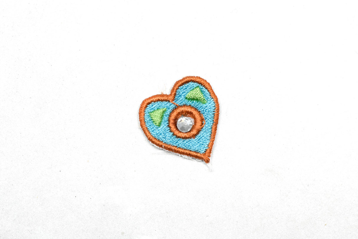 Heart Applique Two-Tone Rhinestone 1" x 0.75"