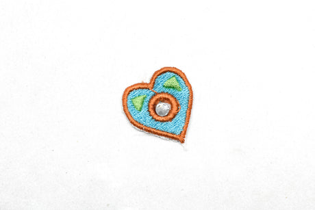 Heart Applique Two-Tone Rhinestone 1" x 0.75"