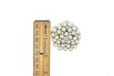 Pearl Brooch Pin with Crystal Flowers