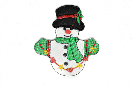 Christmas Snowman Applique Iron-On Patch