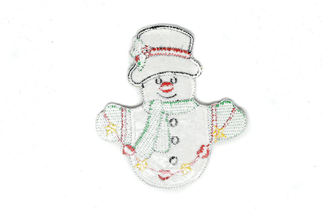 Christmas Snowman Applique Iron-On Patch