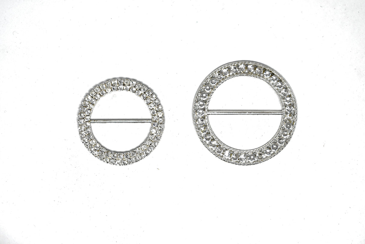 Rhinestone Slider Buckle Round