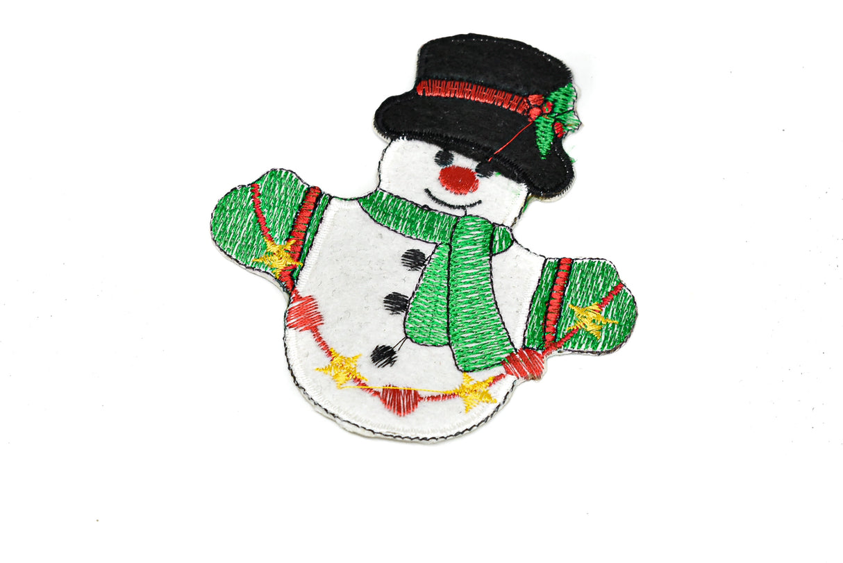 Christmas Snowman Applique Iron-On Patch