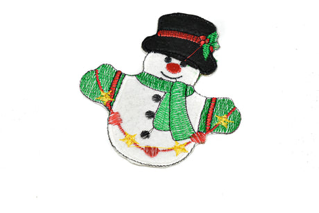 Christmas Snowman Applique Iron-On Patch
