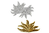 Sequins Applique Floral Gold Silver