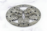 Rhinestone Lion Buckles Metal Double-Headed