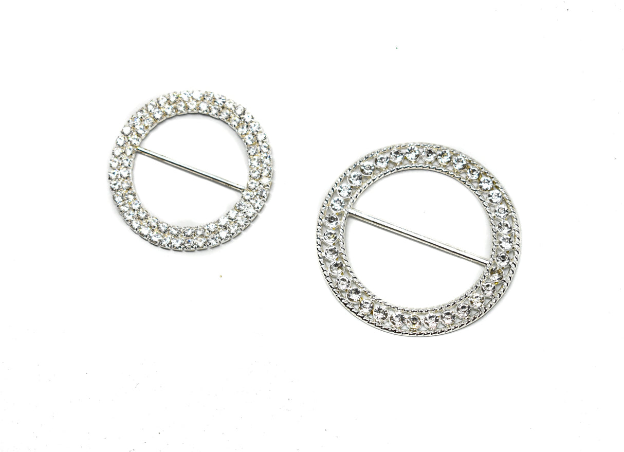 Rhinestone Slider Buckle Round