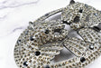Rhinestone Lion Buckles Metal Double-Headed