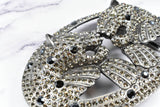 Rhinestone Lion Buckles Metal Double-Headed
